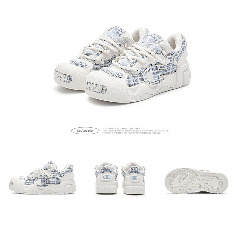 Champion American Champion Sneakers for Women And Men, Trendy Fashionable Thick-Soled Height-Increasing Casual Puffy Bread Shoes 24FWT03 22