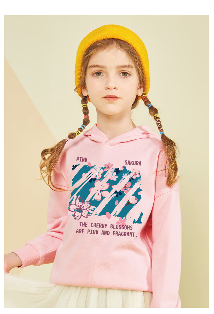 Jeanswest Girls' Sweatshirt, Spring And Autumn Style 2025, Sweet-Style Top for Girls, Children's Hooded Clothing, Casual Autumn Wear for Older Kids 8