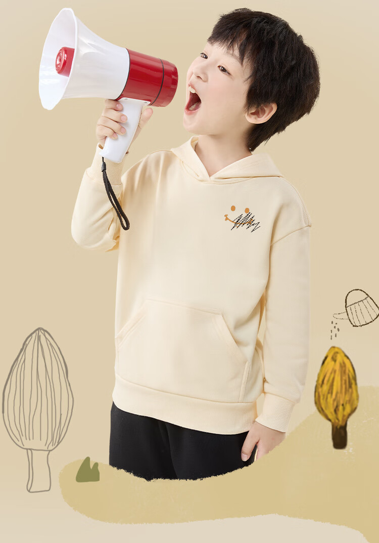 Jeanswest Boys' Autumn Wear 2025, Children's Sweatshirt, Big Kids' Long-Sleeve Top, Spring And Autumn Style, Boys' Hooded Pocket Pullover 6