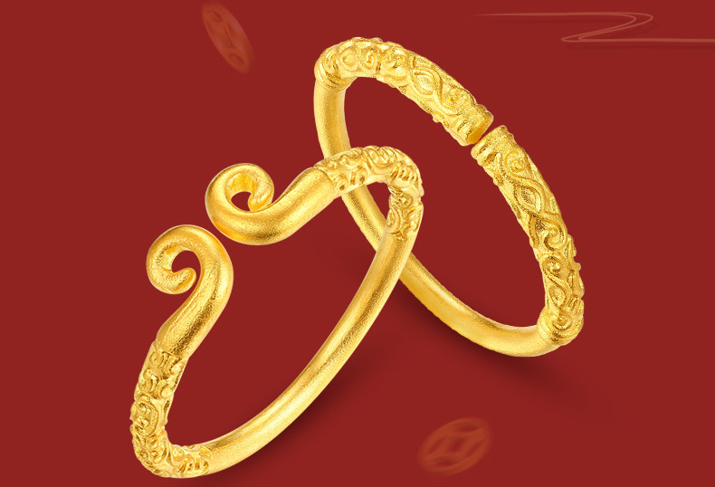 老凤凰同款 老凤凰古法黄金金箍棒实心戒指足金999紧箍咒指环活口戒