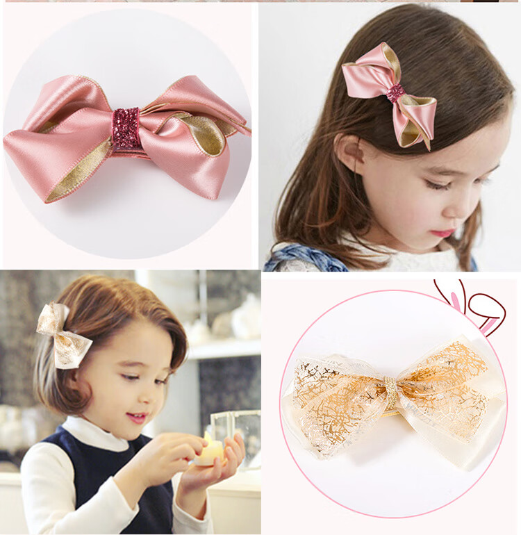 兮小狸 儿童头饰女童发夹发饰韩国公主可爱蝴蝶结头花饰品小女孩发卡