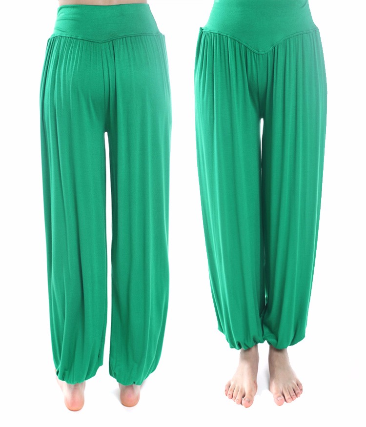 莫代尔广场舞灯笼裤瑜伽裤女舞蹈裤夏季宽松阔腿裤瑜伽太极练功裤七分