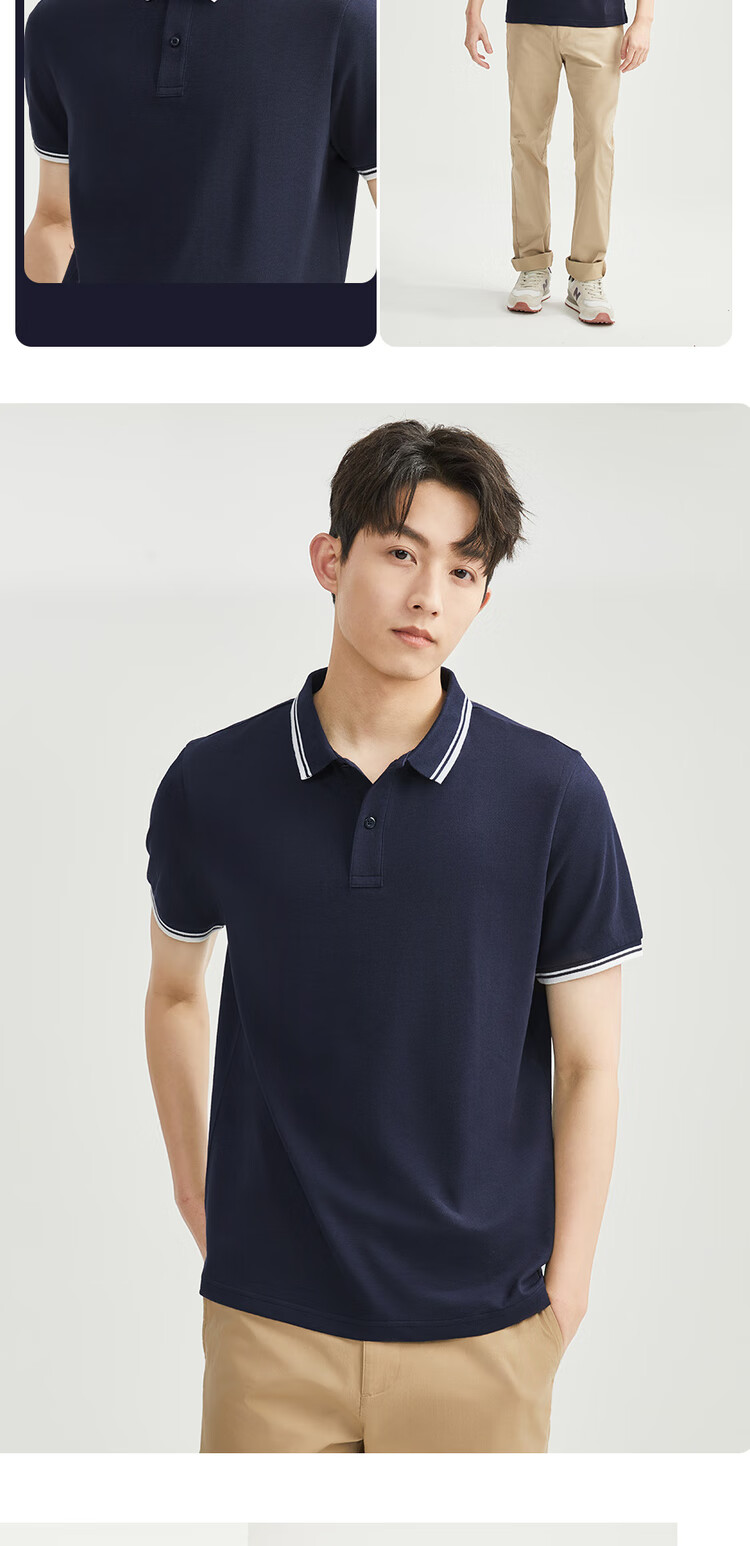Giordano Men's Short-Sleeve Polo Shirt, Summer High-Tech Quick-Dry, Contrasting Color Pique Fabric, Lightweight Collared Top, 01014387 9