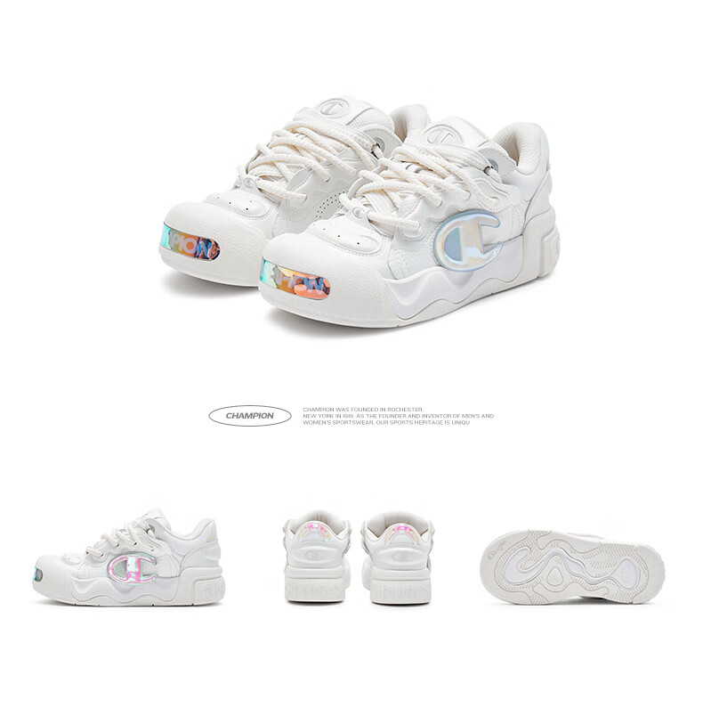 Champion American Champion Sneakers for Women And Men, Trendy Fashionable Thick-Soled Height-Increasing Casual Puffy Bread Shoes 24FWT03 33
