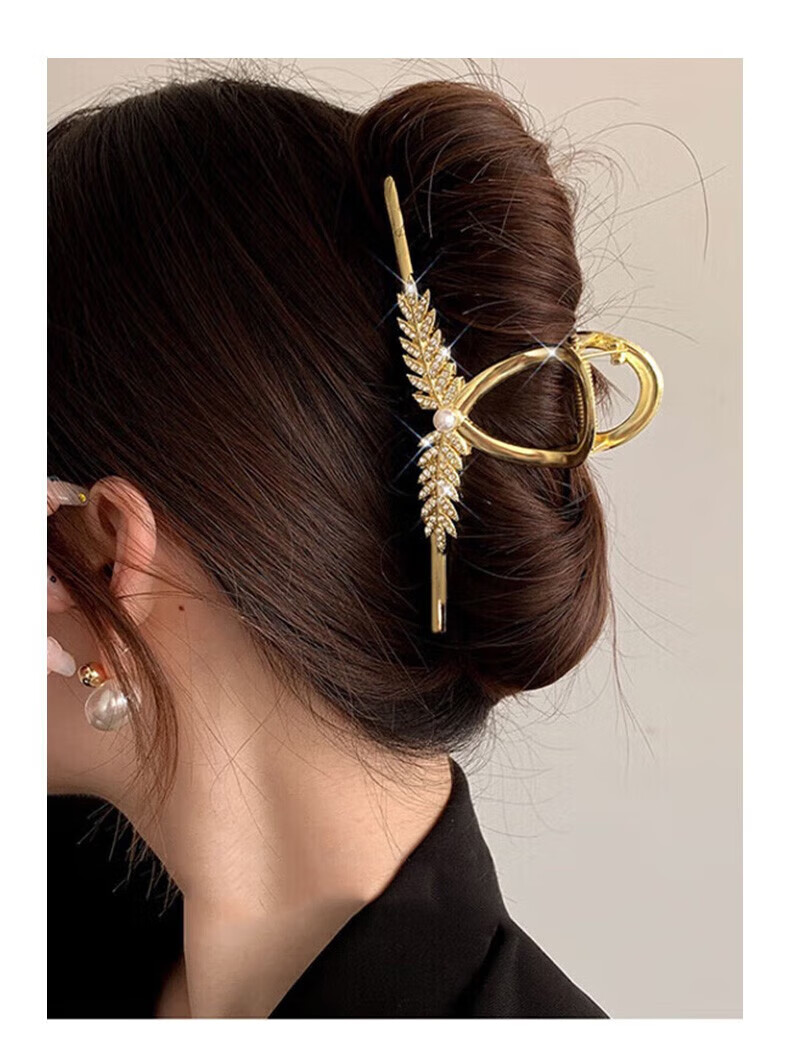 Dijing Wheat Spike Hair Clip, 2026 Model, High-End Hair Accessory for Women, Shark Clip for Back of Head, Elegant Birthday Gift for Girlfriend 4