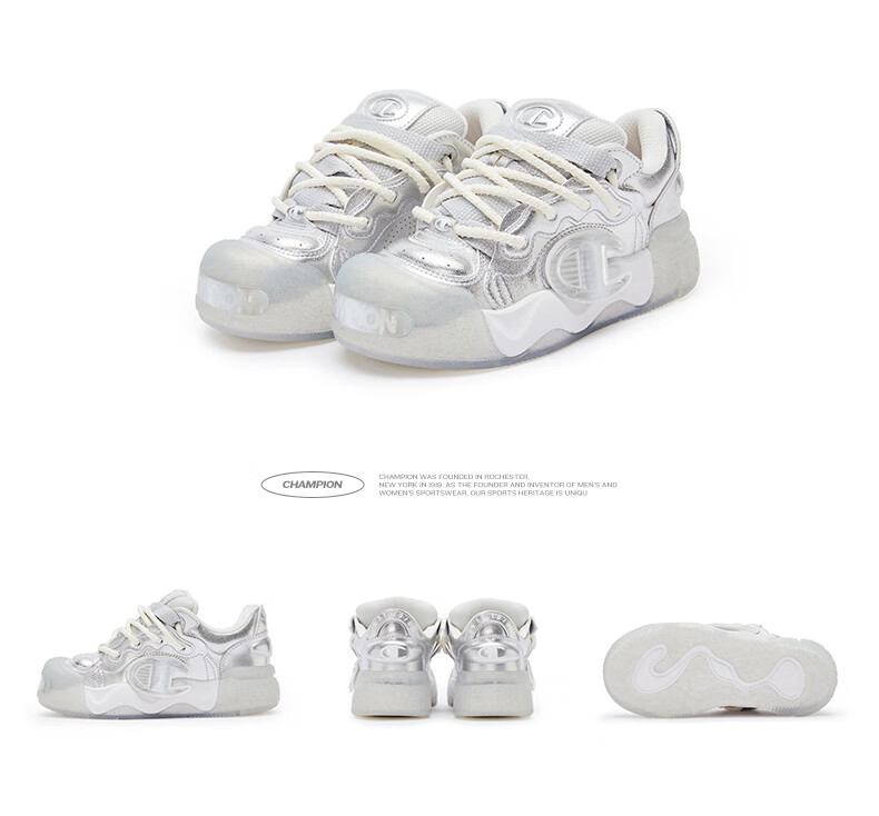 Champion American Champion Sneakers for Women And Men, Trendy Fashionable Thick-Soled Height-Increasing Casual Puffy Bread Shoes 24FWT03 25