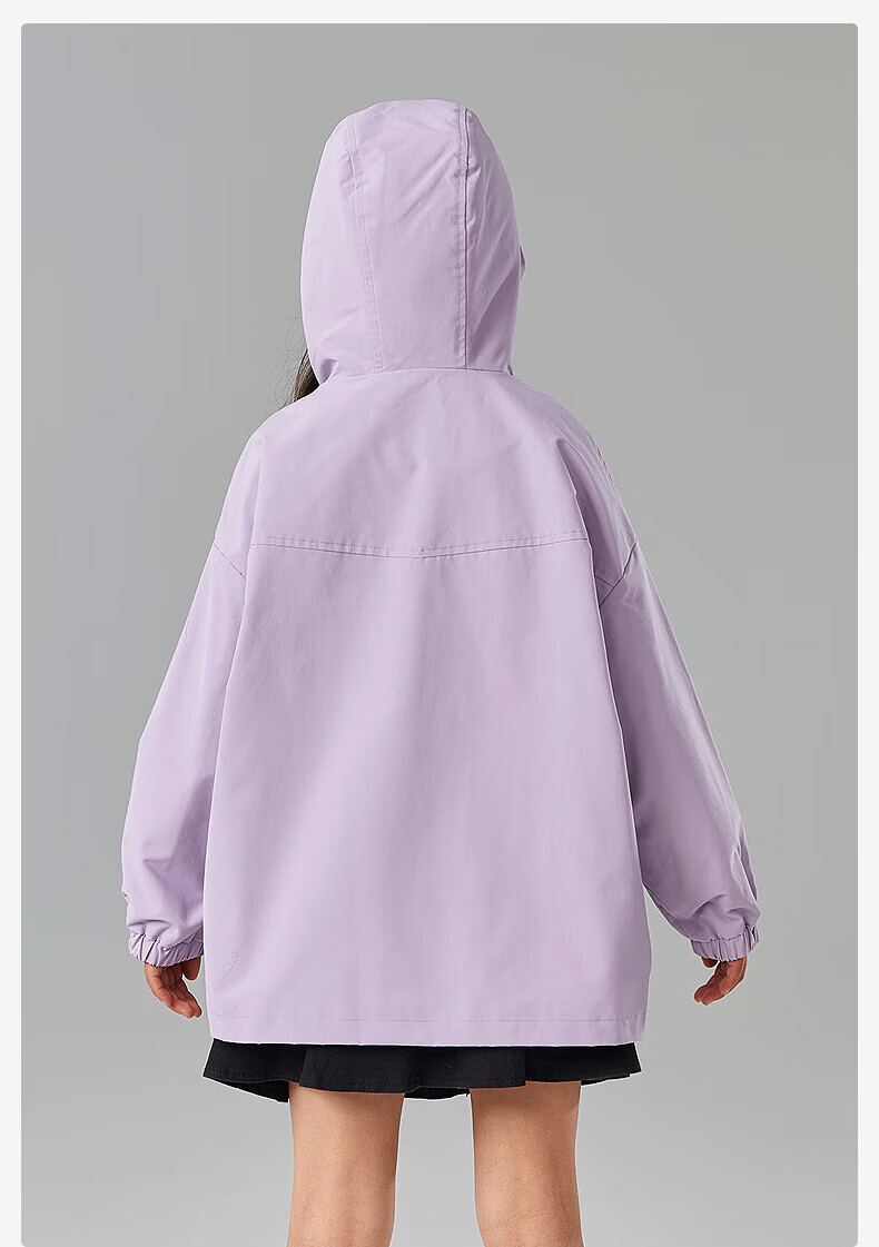 DEESHA Girls' Outerwear Spring 2025 Fashion Casual Hooded Jacket for Older Children, Dream Purple, Size 170 14
