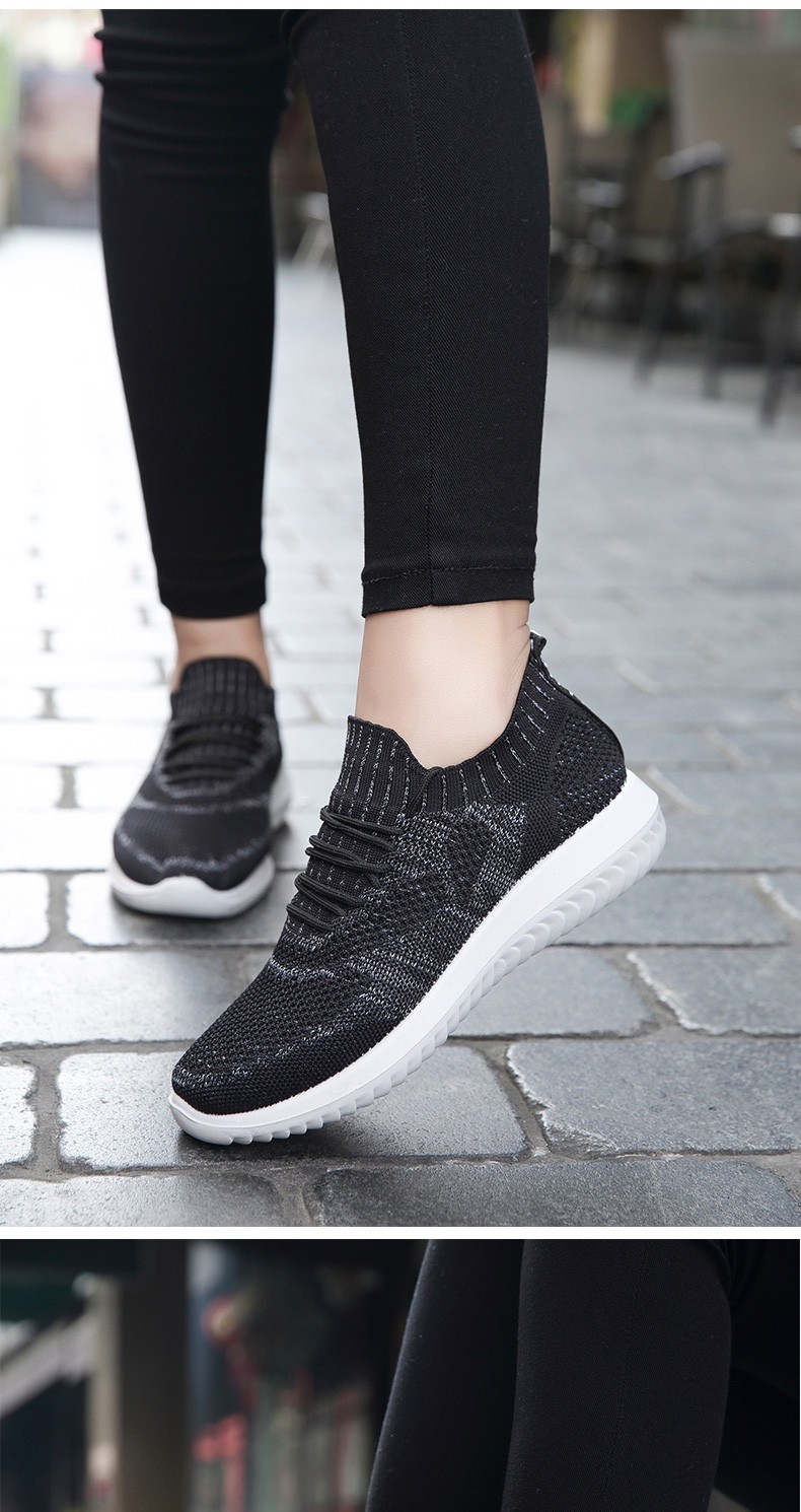 福来红弹力袜子鞋女春秋季透气网面中老年妈妈休闲运动鞋老北京布鞋女