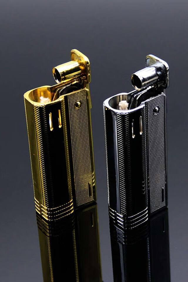 金属仿古老式煤油打火机鬼吹灯同款怀旧经典砂轮火石防风打火机 金色