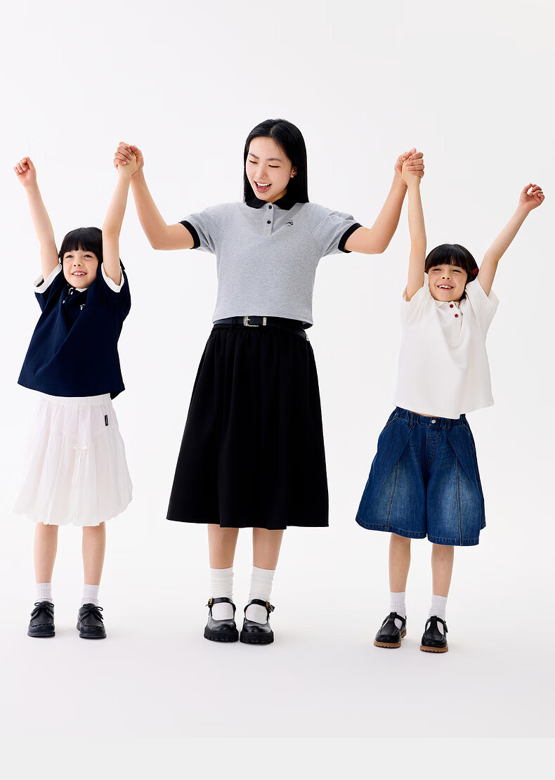 M.Latin Children's Clothing, Kids' T-Shirt, Summer 2025 New Style, Girls' Big Kids Doll Collar Polo Collar Short Sleeve T-Shirt 2
