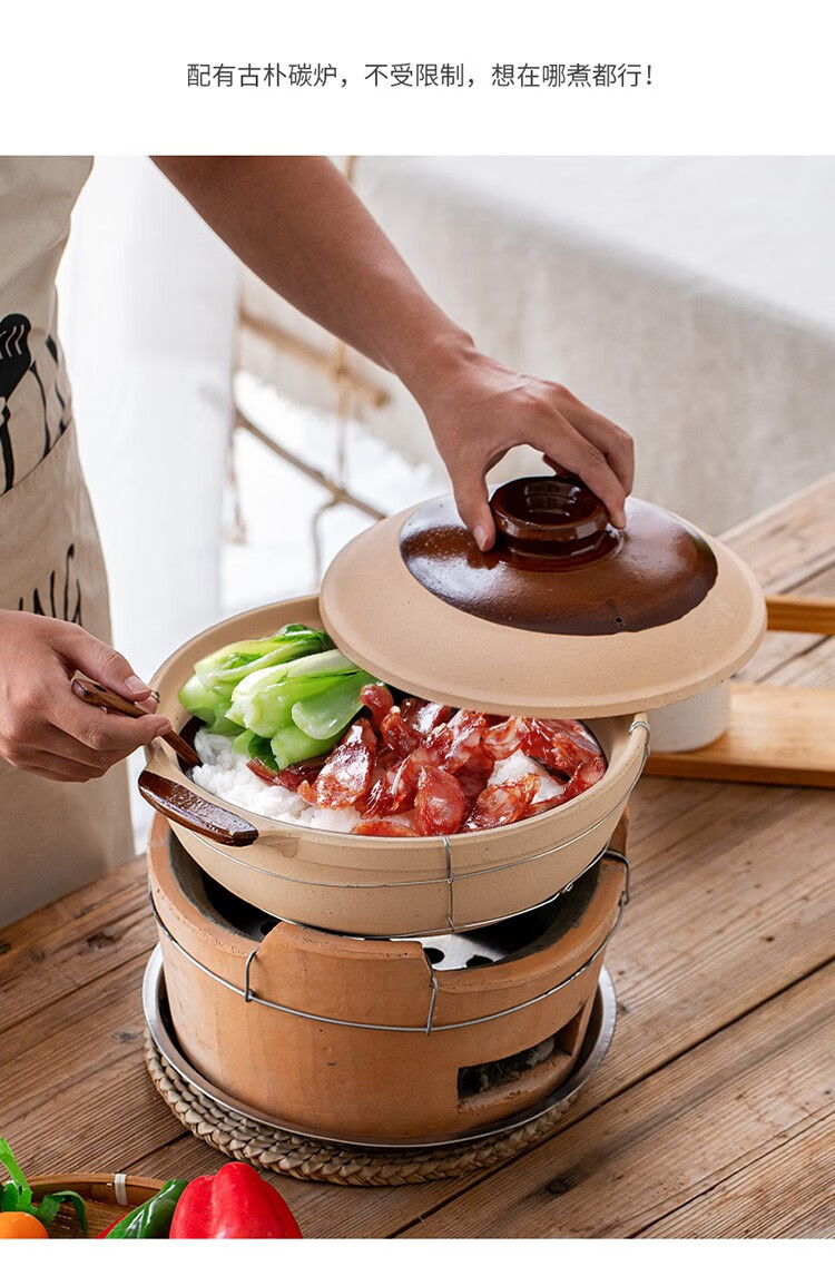 四川宜宾土火锅打边炉炭炉木炭火锅碳炉老式陶土灶炖锅室内家用商用