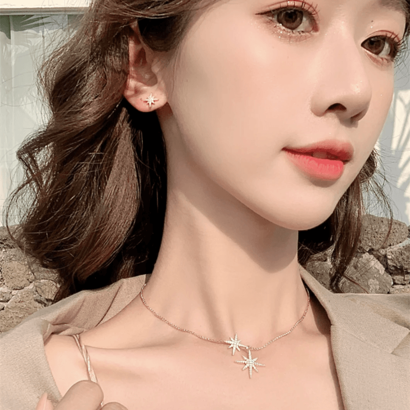 apm monaco 六芒星耳钉 单流星耳饰 女潮轻奢设计感百搭经典首饰养