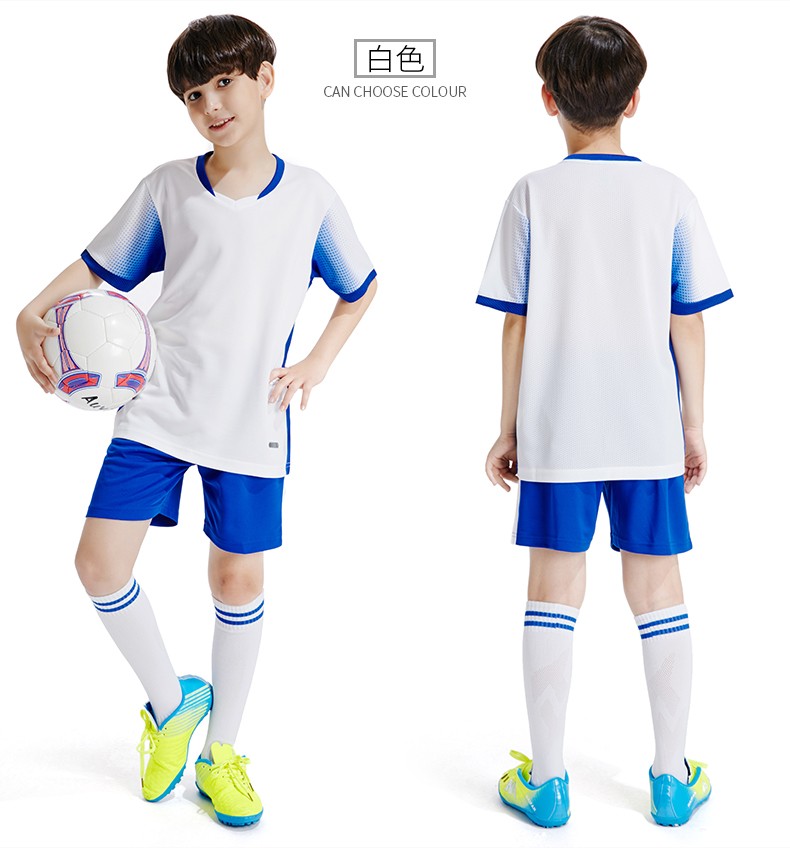 健飞儿童足球服套装男孩子足球训练服短袖光板定制小学生队服女童青训
