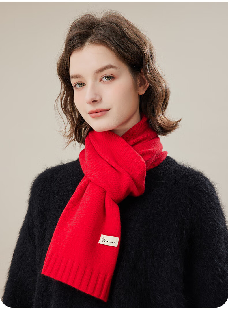 围巾女羊绒羊毛围巾uvbanana纯羊毛围巾女冬季送女朋友百搭保暖针织