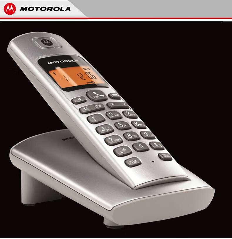 摩托罗拉(motorola)数字无绳电话机无线座机家用单机办公子母机 黑色t