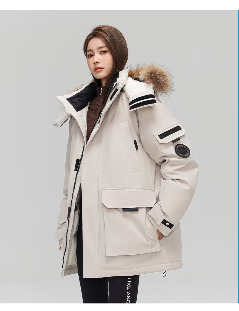 YAYA Unisex Down Jacket Winter Cold-Resistant Hooded Fashion Casual Thick Warm New Year Couple Thick Red Coat 14