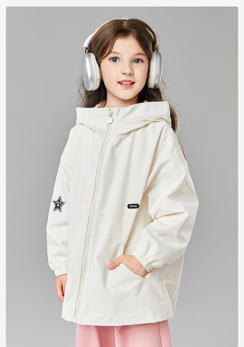 DEESHA Girls' Outerwear Spring 2025 Fashion Casual Hooded Jacket for Older Children, Dream Purple, Size 170 11