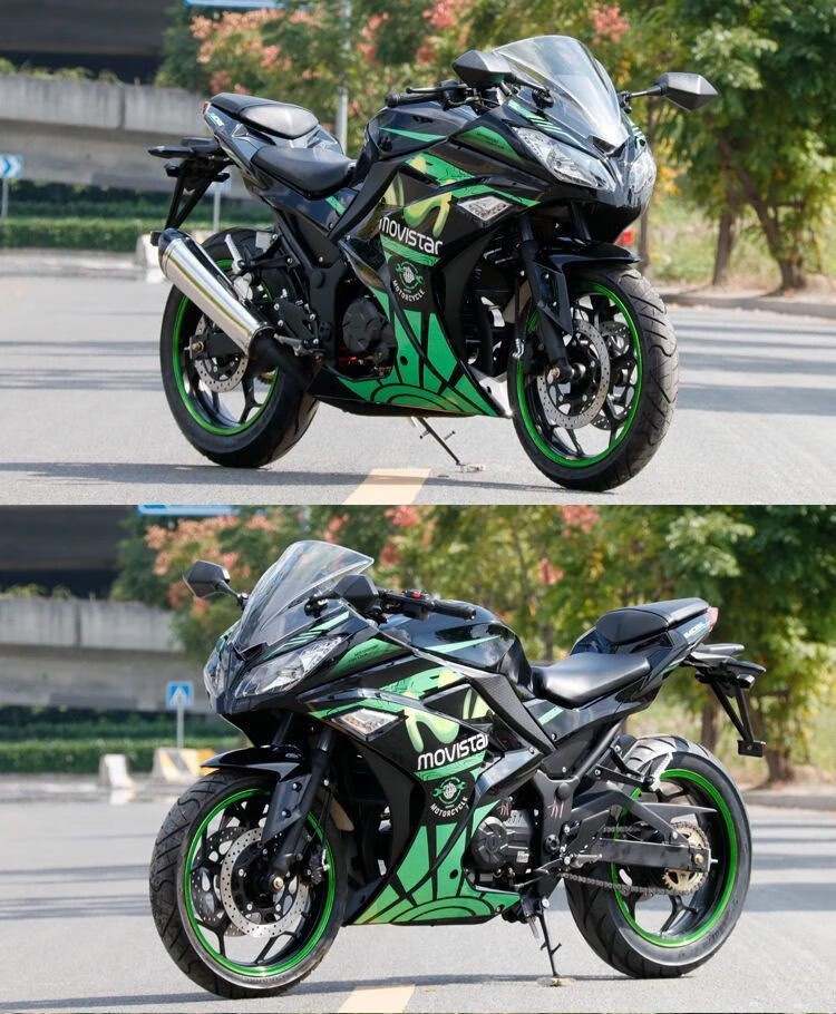 全新忍者国四电喷200cc机车400排量双缸水冷跑车摩托车可上牌 黑色