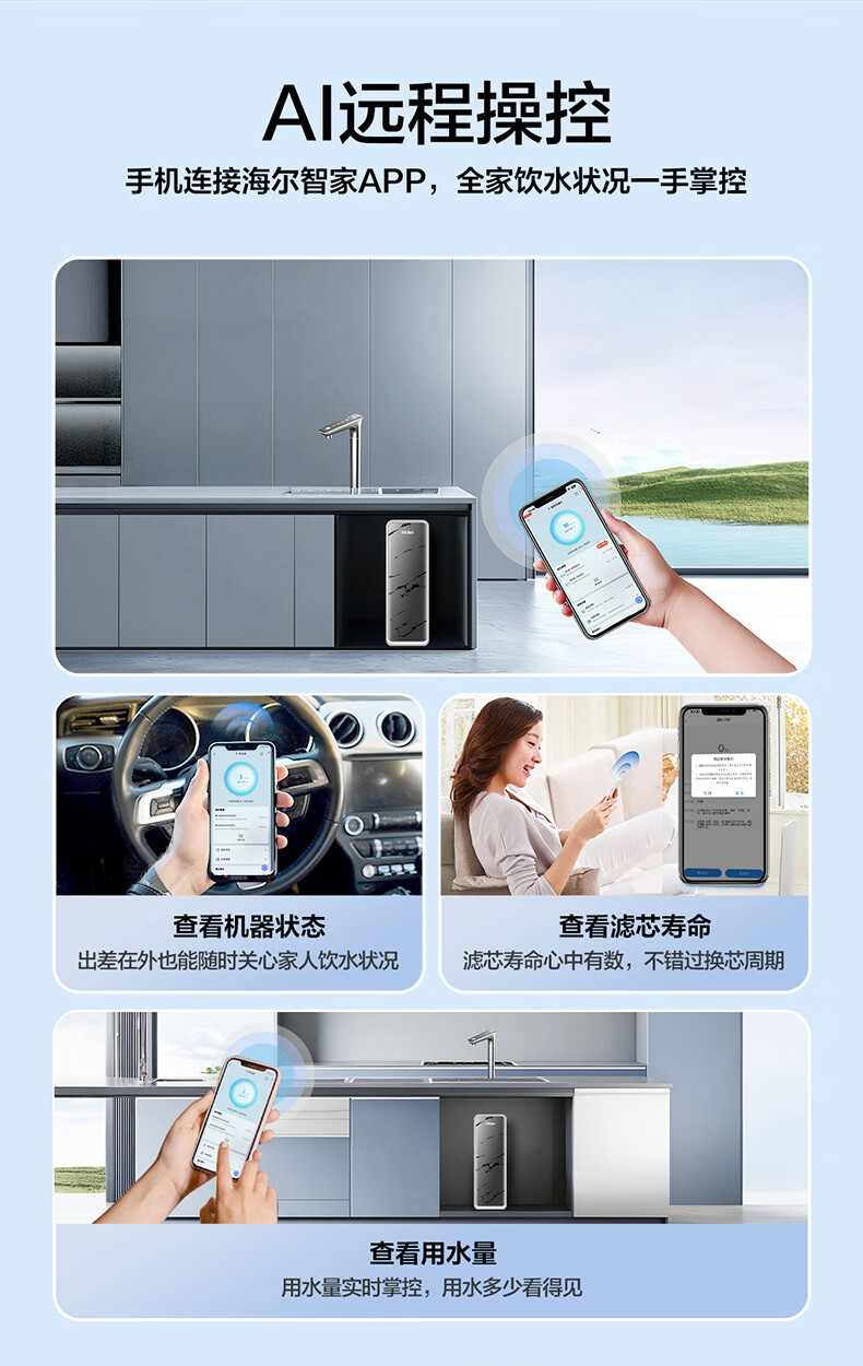 Haier Water Purifier Fresh Active Water Pro+, Instant 1400G, 6-Year Reverse Osmosis RO Membrane, Antibacterial Filter Cartridge, Touch Control Faucet, Dual Outlet, Kitchen-Specific Under-Counter Direct Drinking Water Purification Machine for Mothers And Babies R883 9