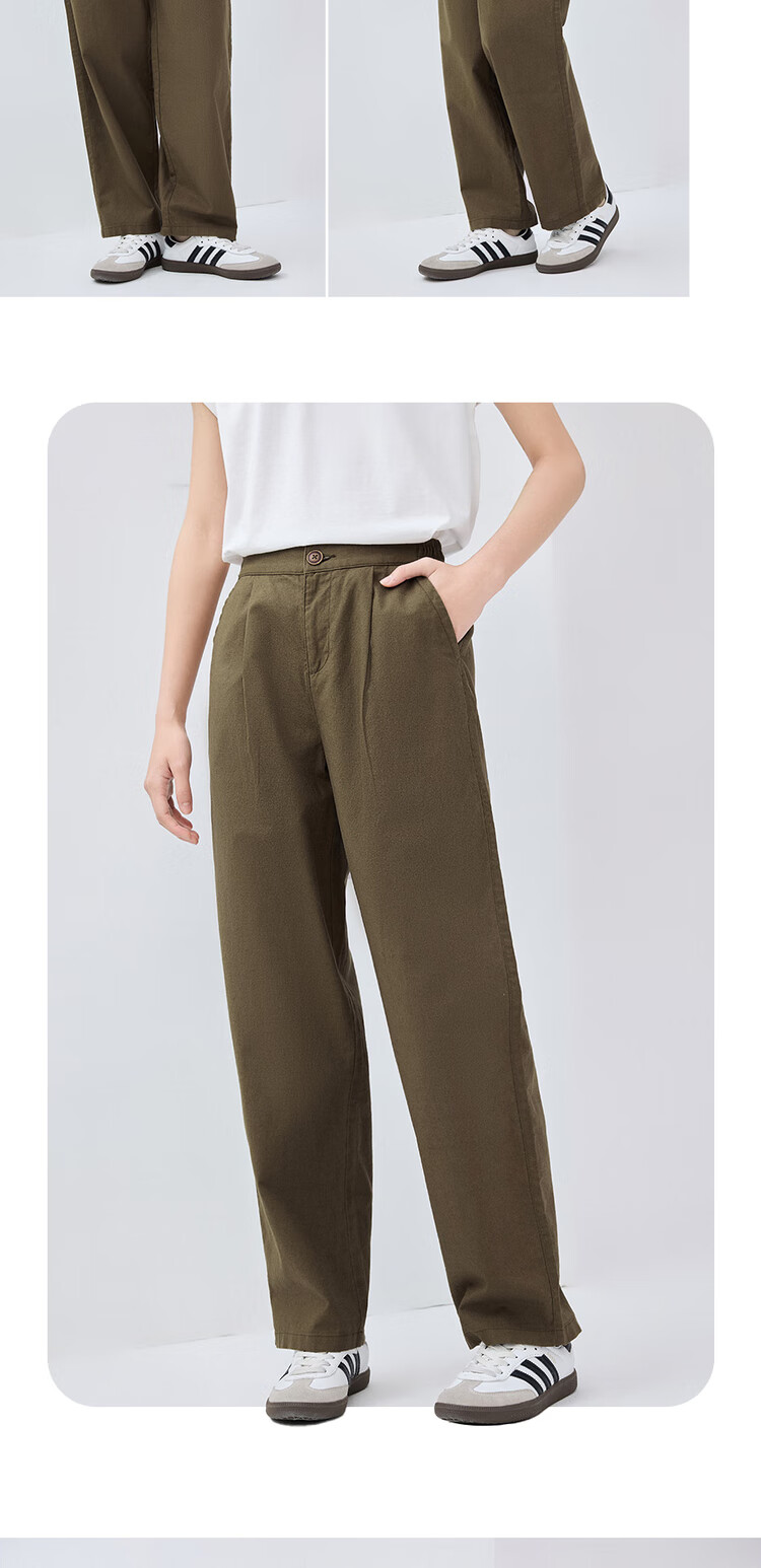 Giordano Women's Linen Pants, New Style Cotton And Linen Artistic Pleated Casual Trousers with Elastic Waist, 13415222 11