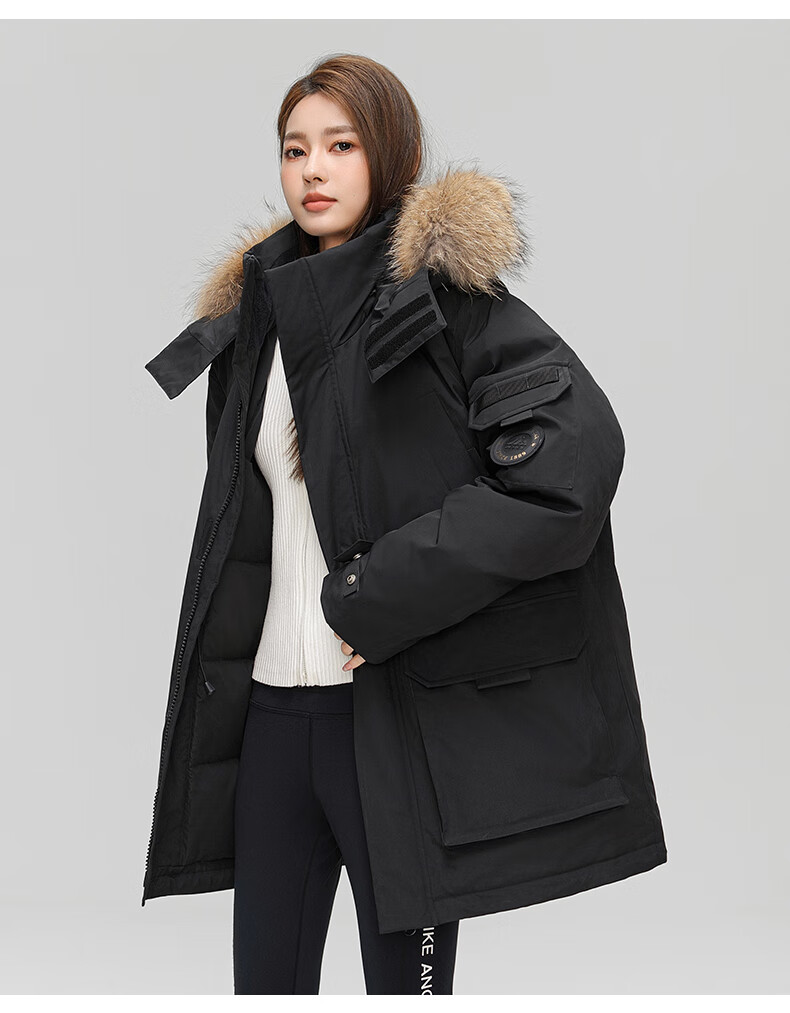 YAYA Unisex Down Jacket Winter Cold-Resistant Hooded Fashion Casual Thick Warm New Year Couple Thick Red Coat 12