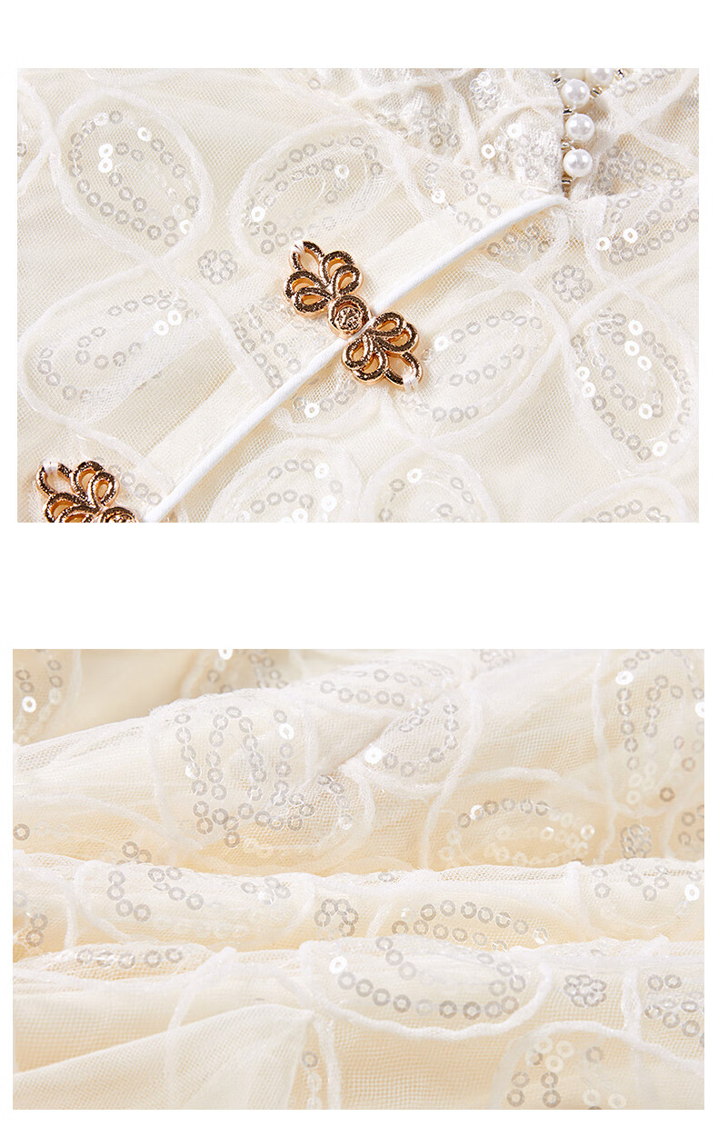 Disney Girls' Dress, Summer 2026 New Style, Fashionable Princess Dress, New Chinese-Style Hanfu Qipao 7