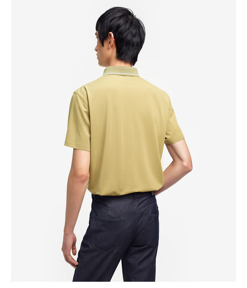 K-Boxing K-Boxing Spring And Summer Business Contrasting Color Lapel Casual Short-Sleeve Polo Shirt BTBE2382, Frost Green, 2XL 18