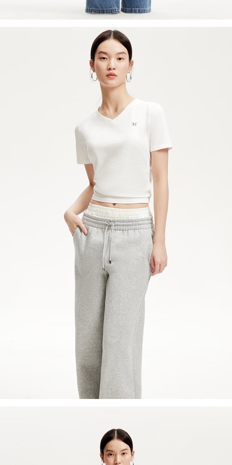 VEROMODA Women's T-Shirt, New Spring 2025 Style, Solid Color V-Neck with Letter Print, Basic T-Shirt, Comfortable And Versatile 13