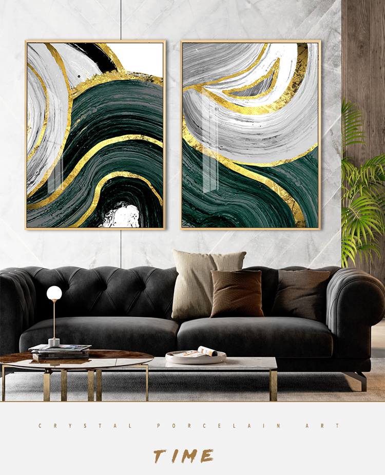 抽象画轻奢晶瓷画样板房背景墙装饰画简约后现代玄关壁画客厅挂画