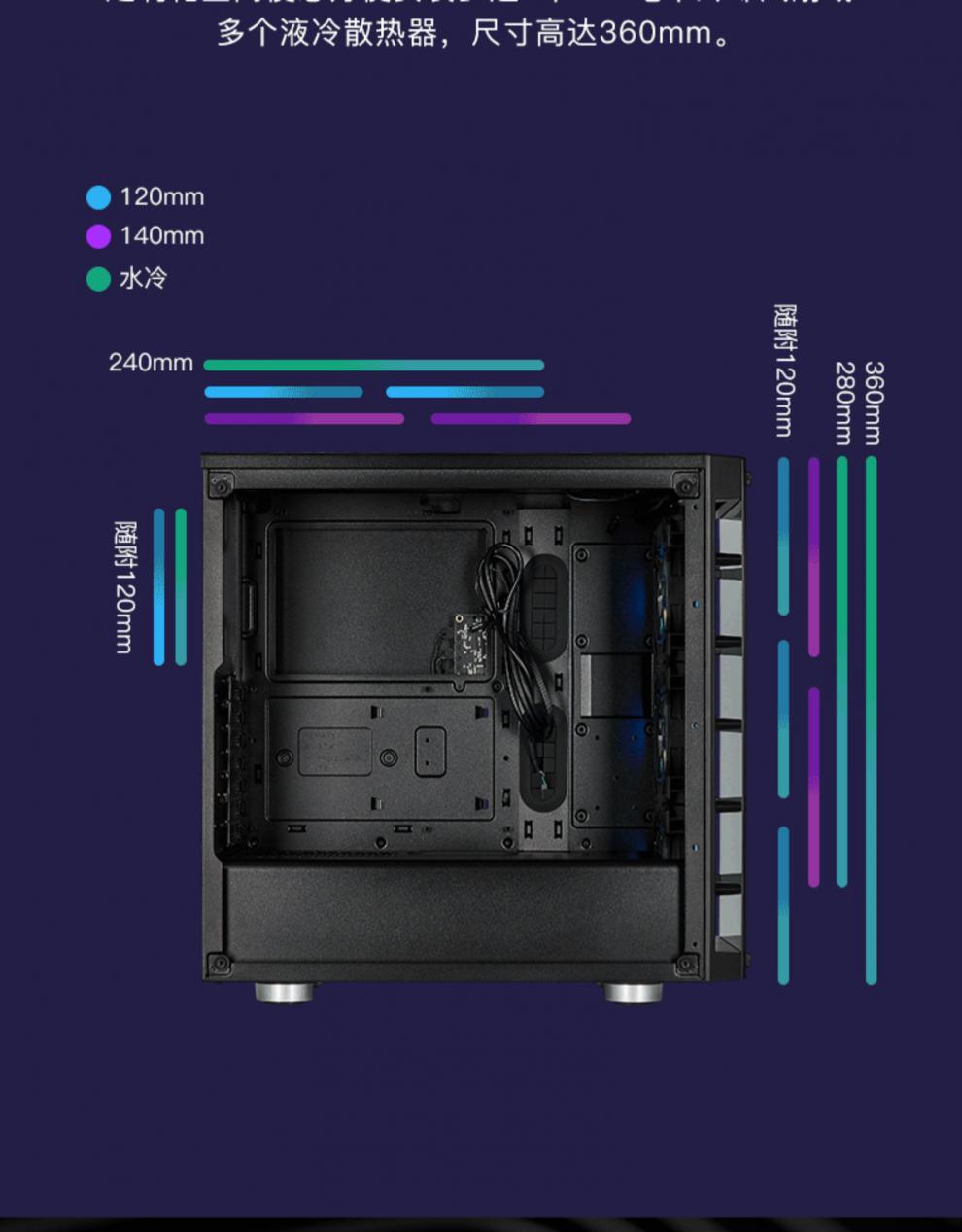 美商海盗船（USCORSAIR）465XRGB机箱台式机水冷中塔透明游戏电脑主机个性组装 465X RGB 黑色