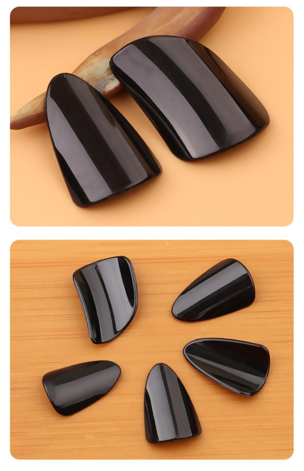 儿童成人初学考级专用演奏级防滑耐磨琵琶指甲黑色中号指甲胶布指甲板