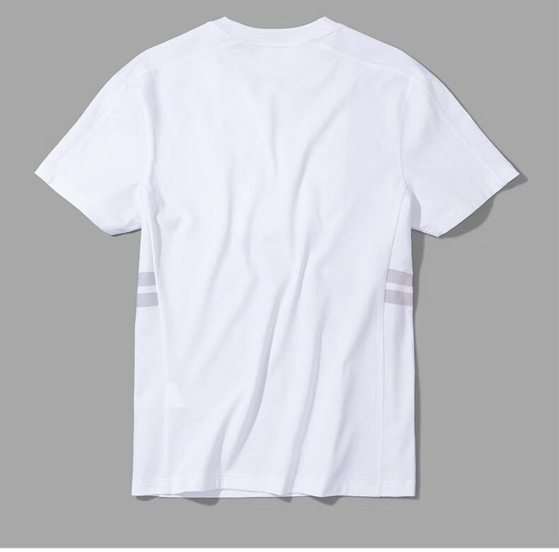 Mr.Bu Fashion Round Neck Striped Patchwork Design T-Shirt for Men, Summer Pure Cotton Short-Sleeve Top, Bright Moon White, 2XL (185) 16