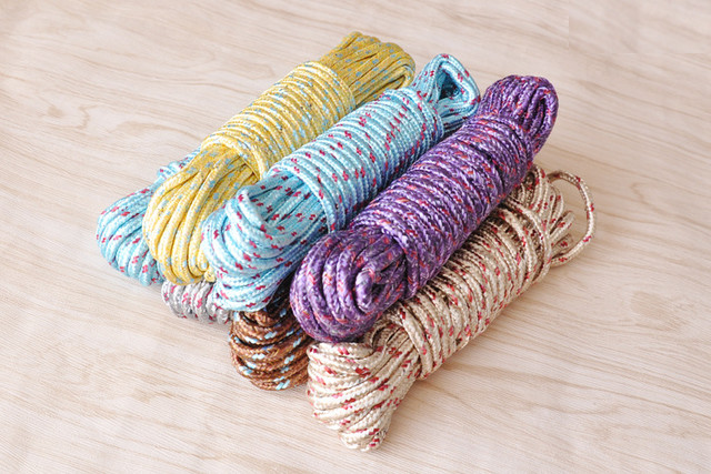 昊熙 晾衣绳加粗10米晒衣绳防风户外晒被子尼龙绳2条装颜色随机