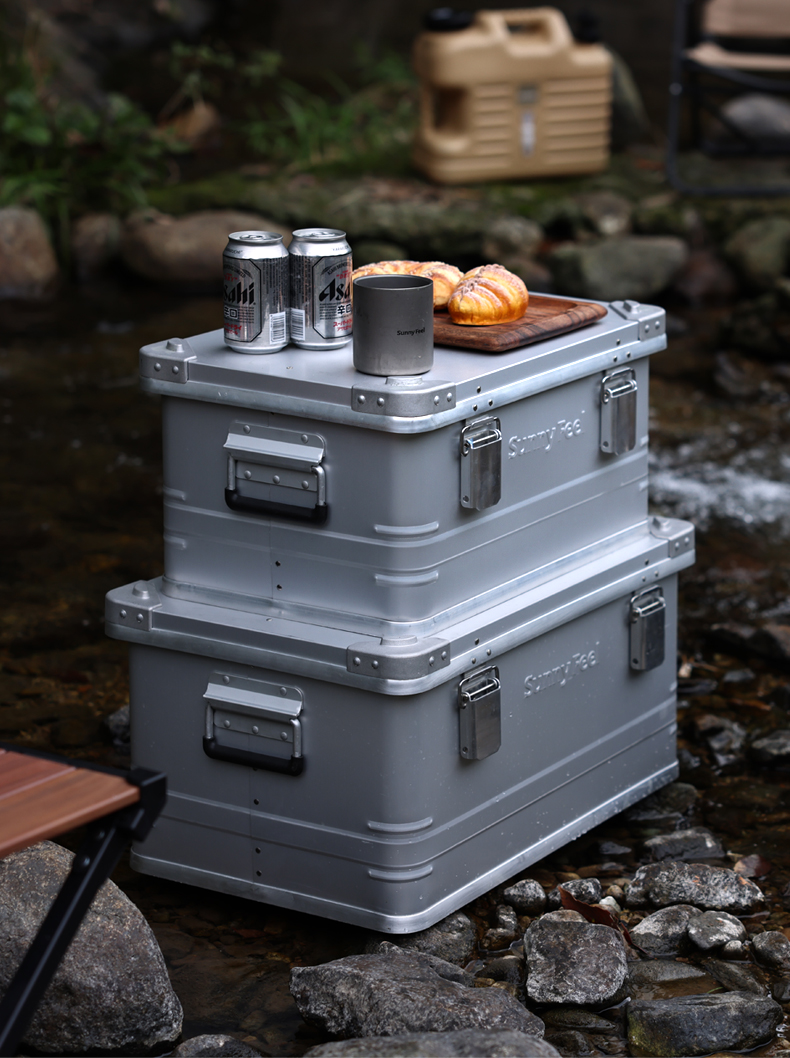 sunnyfeel山扉户外铝合金收纳箱露营野外大容量箱家用车载储物箱 大号