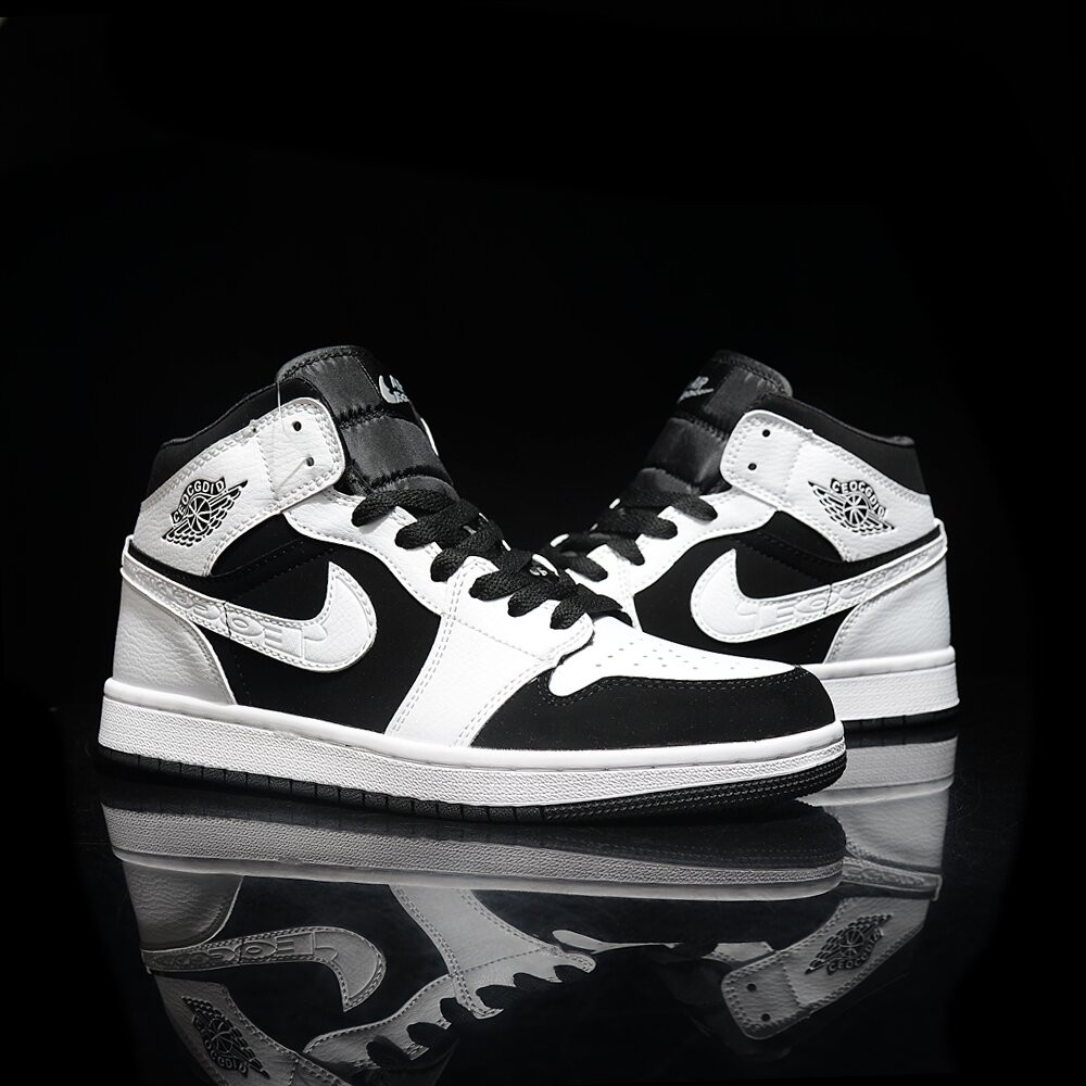 捡漏 耐克nike 官网黑白熊猫鞋女鞋高帮空军一号休闲板鞋 aj高帮麻布