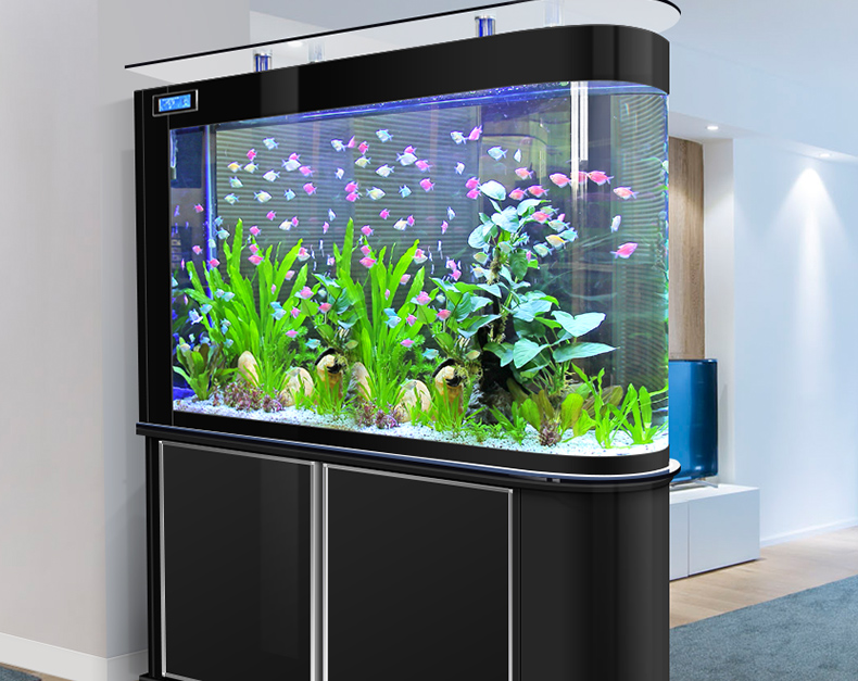 子弹头头鱼缸水族箱家用中大型客厅隔断屏风金鱼缸生态玻璃玄关 1.