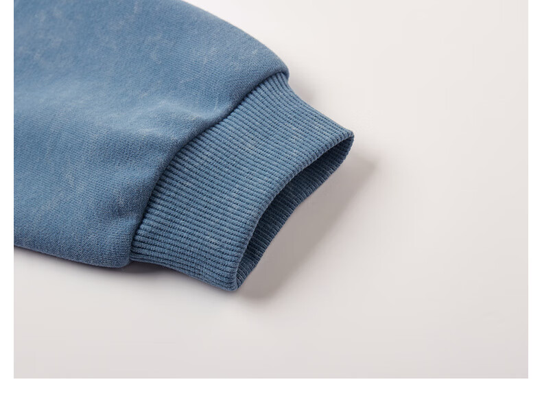 MQD Boys' Autumn New Style Children's Round Neck Street Fashion Loose Drop-Shoulder Sweatshirt for Older Kids, Light Denim Blue, Size 130 17