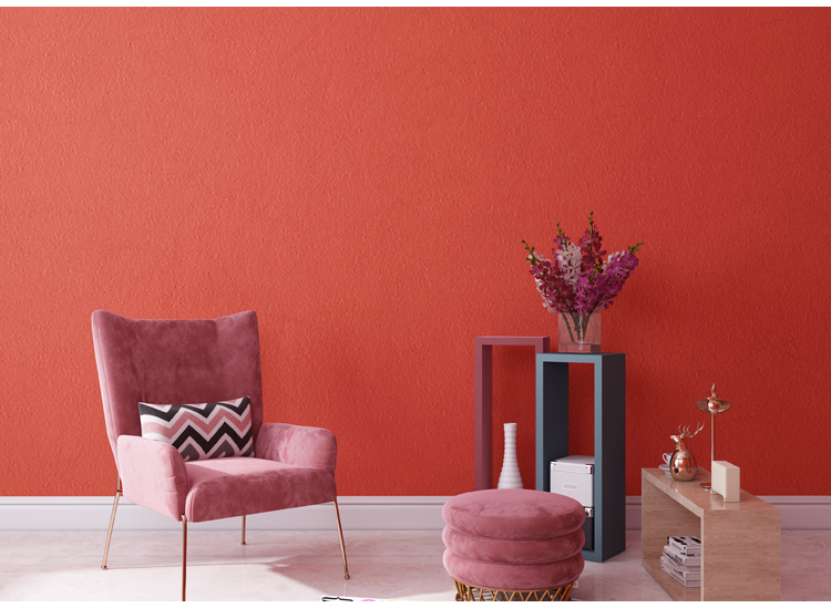 酒红色大红色墙纸复古形象背景墙中国风壁纸纯色玫红深红色砖红色