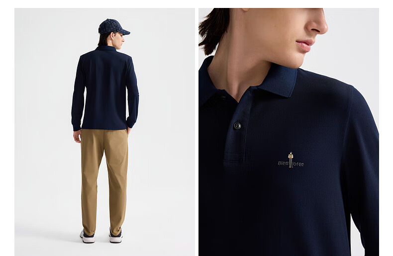 Biyinlefen [Functional Cotton] 2025 Spring New Men's Turn-Down Collar Long-Sleeve Polo Shirt, Lightweight Athletic Casual Skin-Friendly Top 17