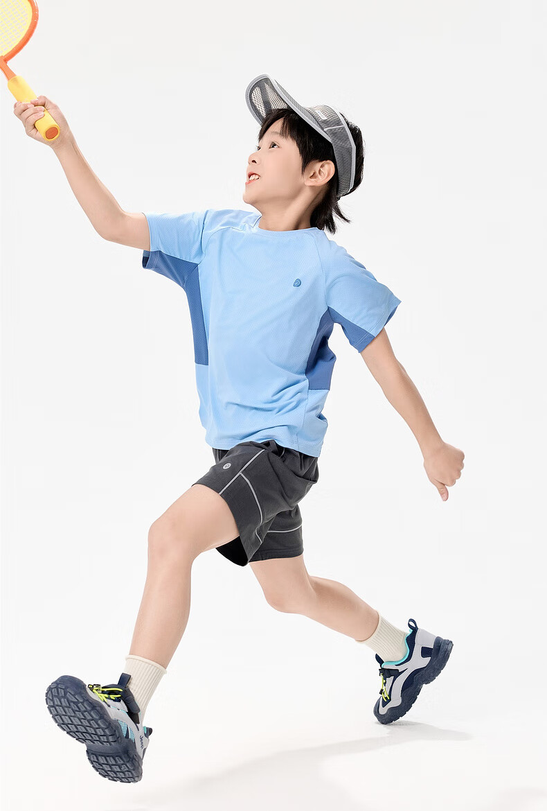 EBAER Children's Sports T-Shirt 2025, Short-Sleeve, Boys And Girls, Sweat-Wicking, Round Neck, Sun Protection Top, Summer Wear, Crystal Blue, Size 140 20
