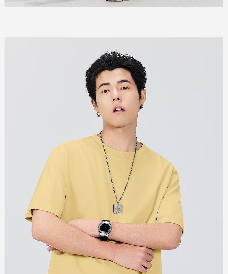 Mingchuangyoupin Solid Color Short-Sleeve Men's Undershirt, Heavyweight Sports Casual Antibacterial T-Shirt, Summer Half-Sleeve Z, Purple, M 18
