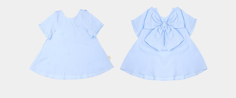 M.Latin Children's Clothing, Girls' Summer Dress, New Style for Summer 2025, Short-Sleeved Dress with Bow Design for Young Girls 12