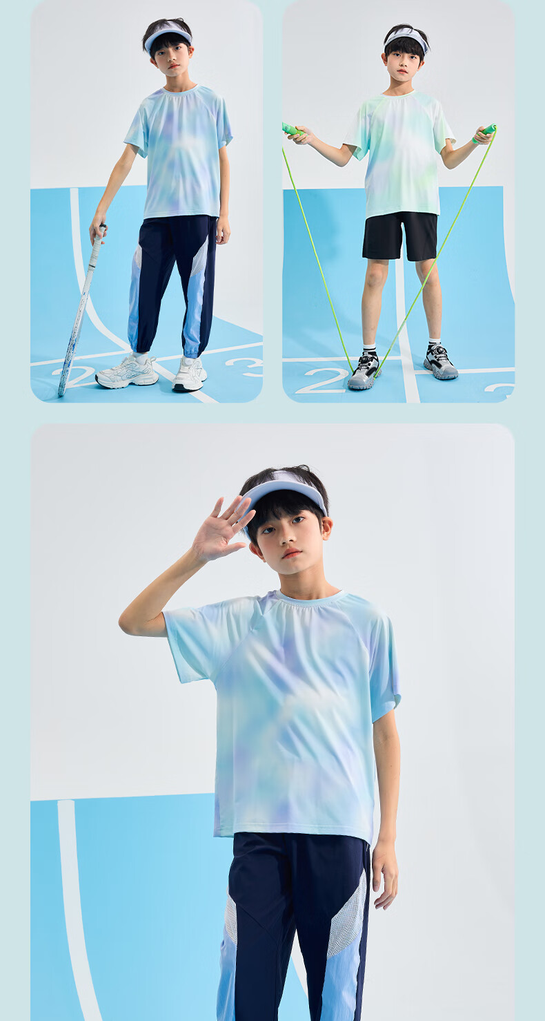 Jeanswest Boys' Summer Outfit Set, 2026 Children's Sports Short T-Shirt Tie-Dye Girls' Top, Boys' Short-Sleeve Shorts Two-Piece Set 5