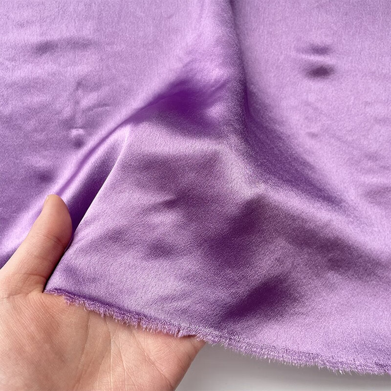 岛 三醋酸缎粉紫色加厚丝滑光泽感缎面高定面料套装礼服布料 紫罗兰