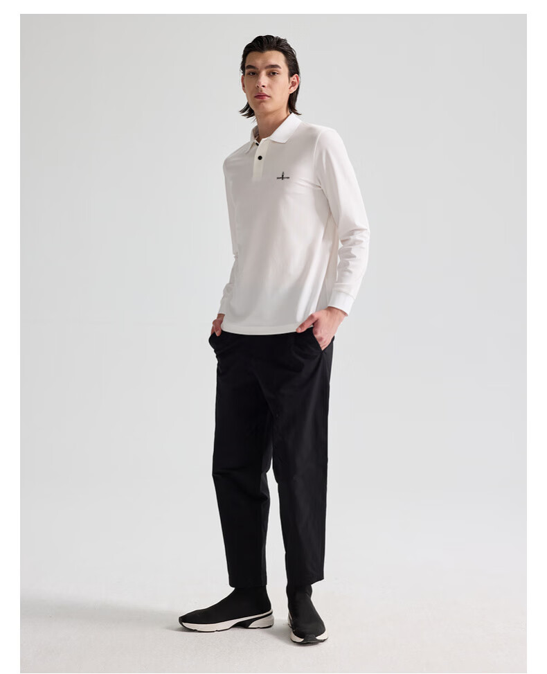 Biyinlefen [Functional Cotton] 2025 Spring New Men's Turn-Down Collar Long-Sleeve Polo Shirt, Lightweight Athletic Casual Skin-Friendly Top 18