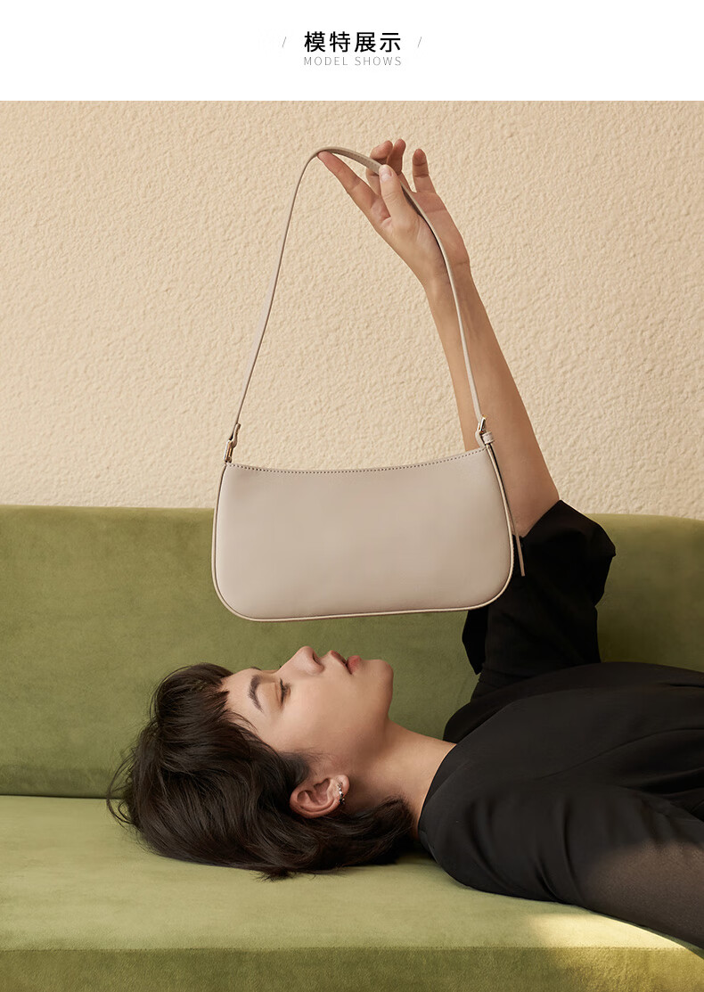 半坡adodo新款包包女包单肩腋下包高级感小众设计牛皮单肩斜挎法棍包
