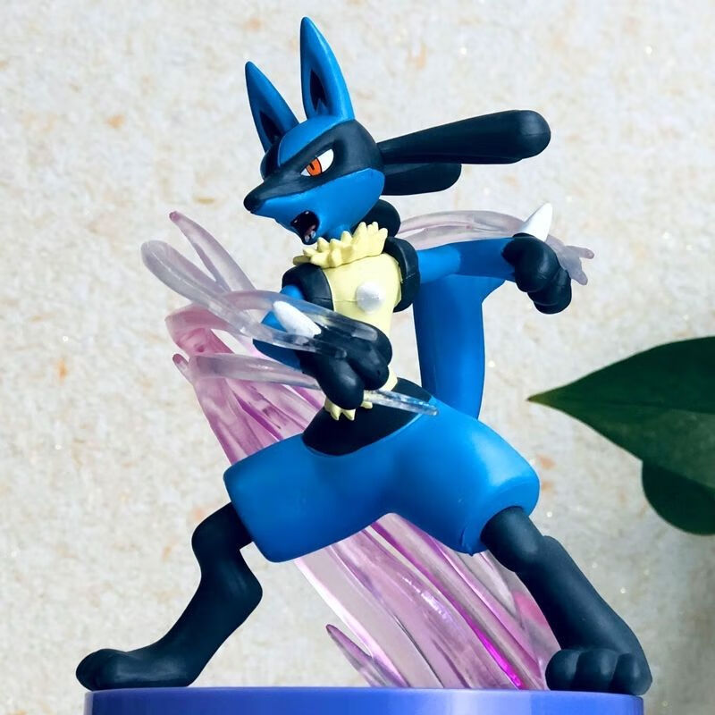 路卡利欧手办 神奇口袋妖怪宠物小精灵招式艺廊公仔手办摆件二次元 版