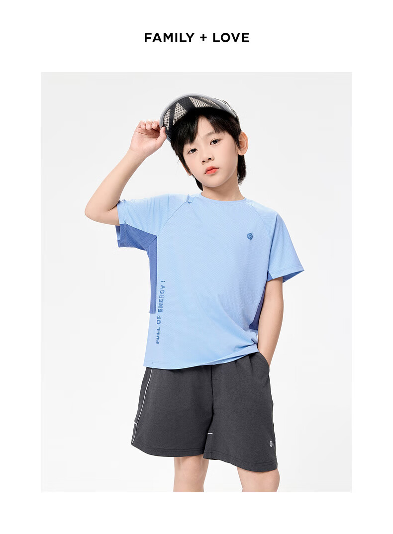 EBAER Children's Sports T-Shirt 2025, Short-Sleeve, Boys And Girls, Sweat-Wicking, Round Neck, Sun Protection Top, Summer Wear, Crystal Blue, Size 140 19