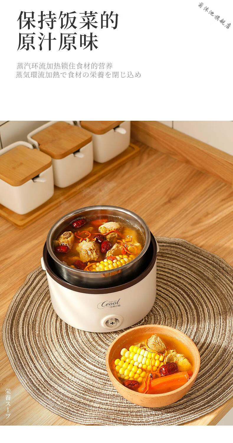 电热饭盒加热保温双层饭盒多功能插电热饭神器上班族蒸煮便当盒 rw16