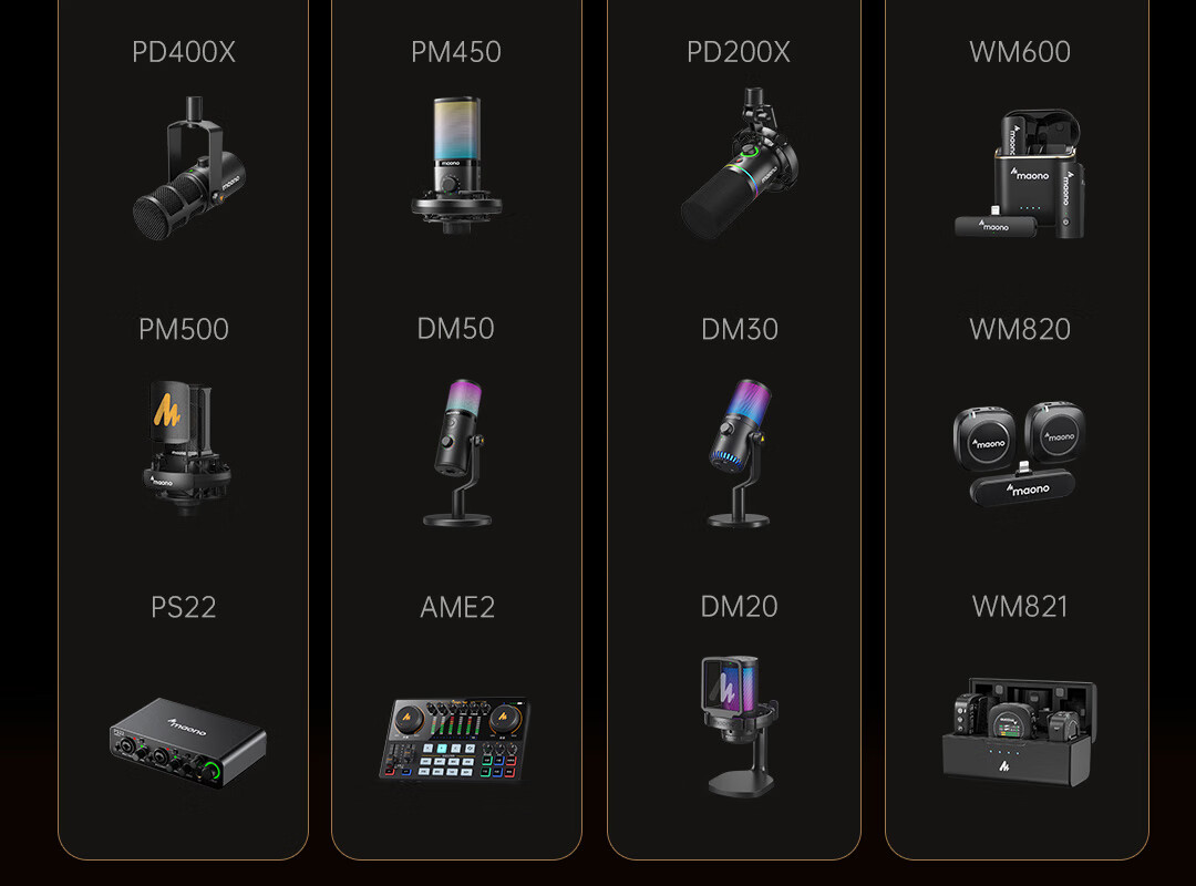 Maono Dynamic Microphone, Professional Live Streaming And Recording Speaker, Gaming Noise Reduction Computer Microphone, Host Voiceover Microphone, Built-In Sound Card, Shanke (PD300) Cantilever Model 2
